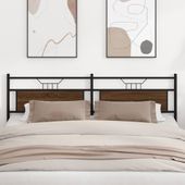 Zagłówek Brązowy Dąb 193 cm Drewno i stal konstrukcyjna