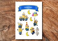 Wydruk cukrowy na tort A4 Minionki napis DIY