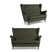 Sofa Kanapa Uszak Skandynawska szara grafit ciemna welur Diana Family Meble