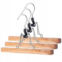 WIESZAK NA SPODNIE UBRANIA DREWNIANY PODWÓJNY 3SZT