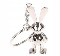 1 2369 Breloczek z metalu Rabbit Zajączek Silver Talizman