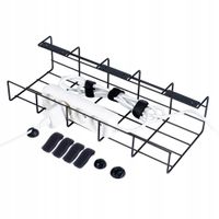 Organizer na kable Vilde metalowy czarny montowany pod blatem 43x17x10 cm