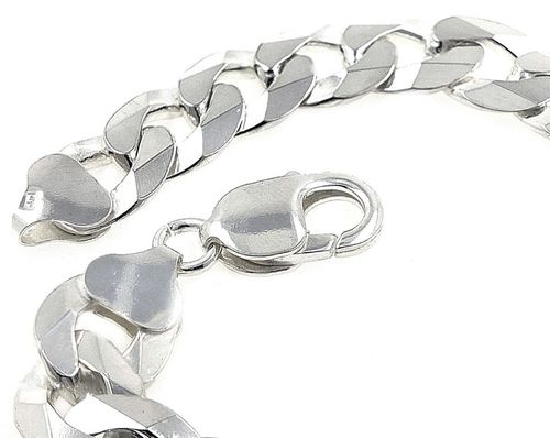 BRANSOLETKA SREBRNA MĘSKA PEŁNA PANCERKA 11 mm + GRAWER GRATIS SREBRO 925 na Arena.pl