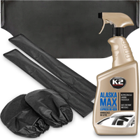 ZESTAW ZIMOWY auta MATA ANTYSZRONOWA POKROWIEC LUSTERKA WYCIERACZKI ALASKA