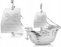 Skarbonka statek piracki prezent na chrzest roczek dla chłopca + GRAWER