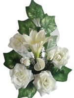 Stroik na grób cmentarz sztuczne kwiaty kompozycja STANPOL