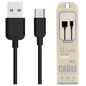 usams kabel u-turn usb-c 1mczarny/black 2a tcusbxd01 (us-sj099)