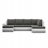 KANAPA NAROŻNIK FORESTA XXL Z OTOMANĄ POPIEL BIAŁY Rogówka