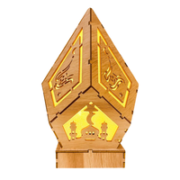 Dekoracyjna Drewniana Lampka LED na Ramadan Eid Mubarak 22x14 cm Drewno