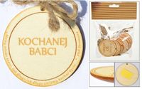 zawieszka drewniana lub do przyklejenia   z tekstem "kochanej babci"
