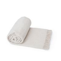 CIEPŁY KOC WEŁNIANY 155x200 KOLOR ECRU / NARZUTA / PLED INDYGOSKLEP