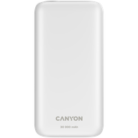 canyon powerbank pb-301 led 30000 mah pd 20w qc 3.0 biały