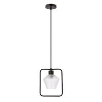 Niko lampa wisząca czarny 1x40W E27 klosz bezbarwny karbowany