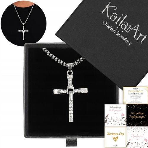 NASZYJNIK VIN DIESEL TORETTO DOM SZYBCY I WŚCIEKLI FAST N7 KRZYŻYK SREBRNY na Arena.pl