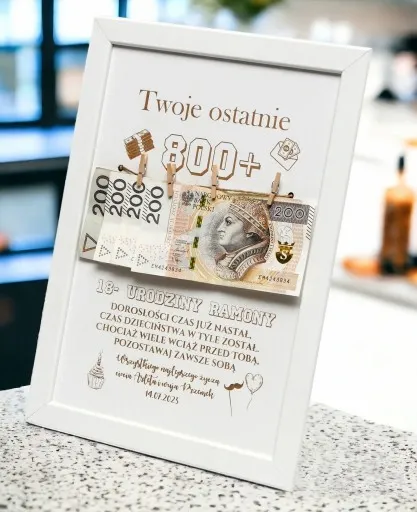 RAMKA prezent 18 URODZINY widzisz TWOJE ostatnie 800+ plus zdjęcie 5