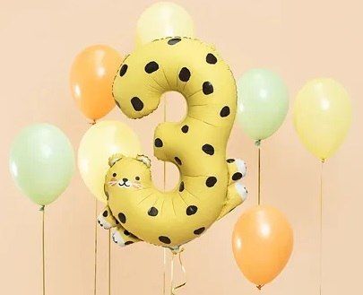 Balon foliowy cyfra "3" - Gepard 68x98 cm zdjęcie 2
