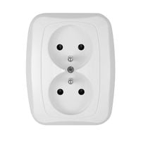 atut gniazdo podwójne p/t z/u białe - e+9001190