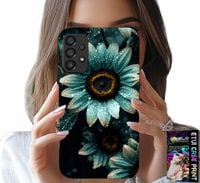 ETUI DO SAMSUNG GALAXY A23 5G - NIEBIESKA GERBERA STOKROTKA KWIAT +FOLIA