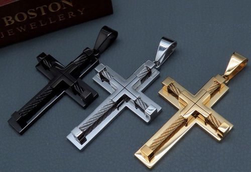 DUŻY KRZYŻ KRZYŻYK ZAWIESZKA NA ŁAŃCUSZEK STAL 316 na Arena.pl