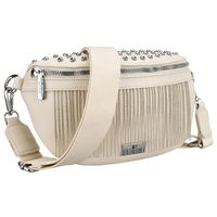 modna saszetka damska wykonana ze skóry ekologicznej w jasnobeżowym