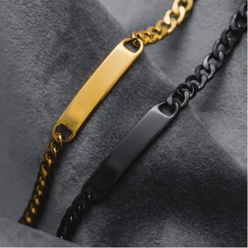 Bransoletki dla par z grawerem pancerka ze stali na Arena.pl