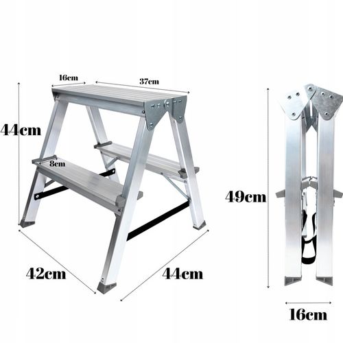 Drabinka dwustronna 2stopniowa 2x2 podest stołek taboret Drabest 125kg na Arena.pl