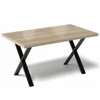 STÓŁ DO KUCHNI JADALNI SALONU  METALOWE NOGI X LOFTOWY 120x60CM DĄB SONOMA