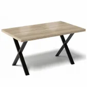 STÓŁ DO KUCHNI JADALNI SALONU  METALOWE NOGI X LOFTOWY 120x60CM DĄB SONOMA