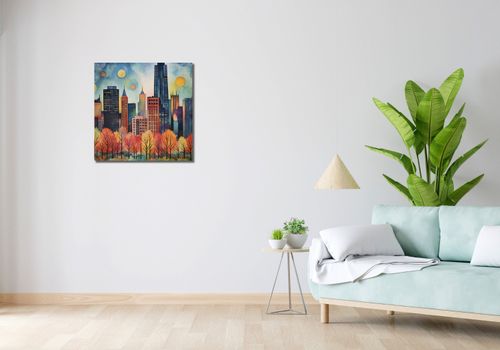 Obraz 60x60cm Panorama Malowniczego Miasta na Arena.pl