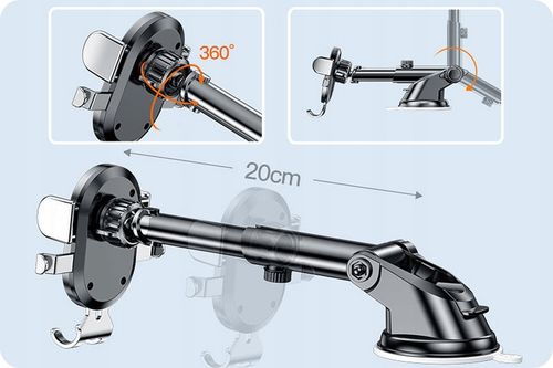 UNIWERSLANY UCHWYT SZYBA DESKA KRATKA MOCNA ŁADOWARKA 4xUSB 40W 2XPD 2XQC na Arena.pl