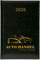 Kalendarz A5 2026 tygodniowy KSIĄŻKOWY AUTO HANDEL TWOJA NAZWA nadruk uv