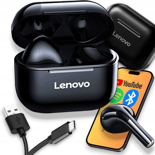 SŁUCHAWKI BEZPRZEWODOWE LENOVO LP40 z MIKROFONEM TWS ORYGINALNE STACJA PRO na Arena.pl