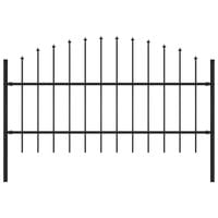 Panel ogrodzeniowy z grotami (0,75-1) x 1,7 m, stal, czarny