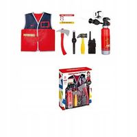 Zestaw małego strażaka dla dzieci - kask, gaśnica i akcesoria, kostium