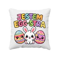Jestem egg-stra - poduszka na prezent dla dziecka zajączek pisanki