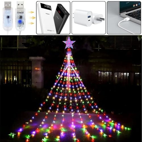 LAMPKI CHOINKOWE WODOSPAD 198 LED GWIAZDA 2M 9 PASM KOLOR PILOT 8 MOD na Arena.pl