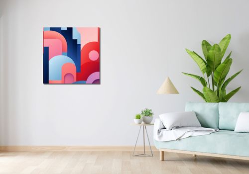 Obraz 70x70cm Miasto Kolorów na Arena.pl