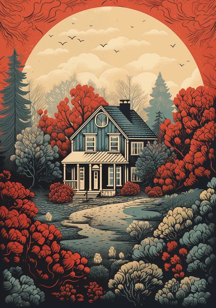 Plakat 70x100cm Idylla Rustykalna zdjęcie 1