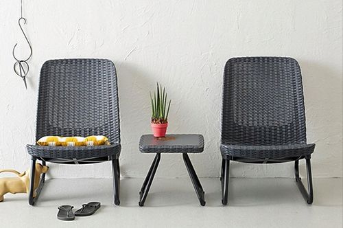 Zestaw Mebli Keter dla 2 osób RIO PATIO SET FOTELE I STOLIK ANTRACYT na Arena.pl