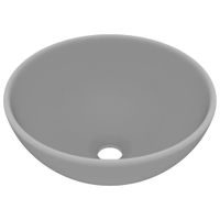 Okrągła umywalka łazienkowa, matowa jasnoszara, 32,5 x 14 cm