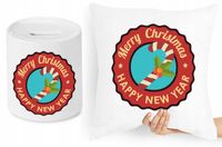 Na Święta Zestaw Poduszka + Skarbonka Prezent Z Nadrukiem Ze Zdjęciem