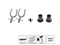 Dulka pałąkowa z gniazdem prostym (2 szt.) + 2 osłony gumowe John Paddle 45 mm