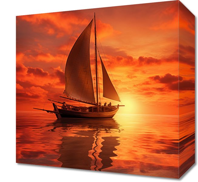 Obraz 30x30cm Pod Żaglami Zachodu Słońca zdjęcie 1