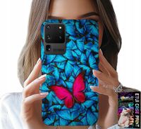 ETUI DO SAMSUNG GALAXY S20 Ultra - NIEBIESKIE MOTYLKI, MOTYL, KOBIECE WZORY