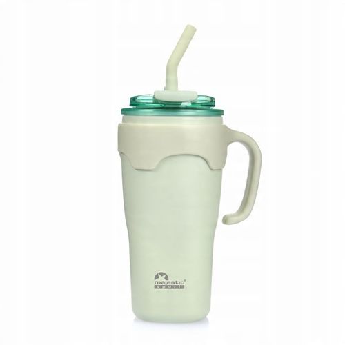 Kubek Termiczny Ze Słomką Majestic Sport Jelly 650 ml Zielony na Arena.pl