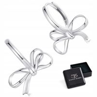 K703 Srebrne kolczyki z kokardkami koła zatrzaski srebro 925