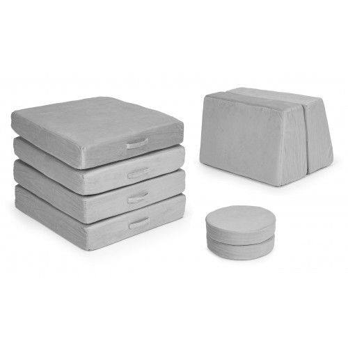 SOFA MODUŁOWA DZIECIĘCA ECOTOYS 8-ELEMENTOWA PIANKA SZARA na Arena.pl