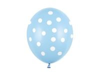 Balony 30cm, Kropki, Pastel Baby Blue