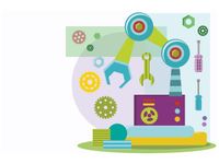 60X40CM KOLOROWA MASZYNA OBRAZ