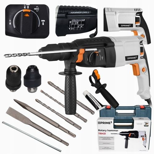 MŁOTOWIERTARKA MŁOT UDAROWY SDS+ 3J MOCNA 5300 BPM WALIZKA SAMOZACISK na Arena.pl